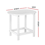OEM HDPE Outdoor Side Table Weather Resistant White 47.5x37x47.5cm