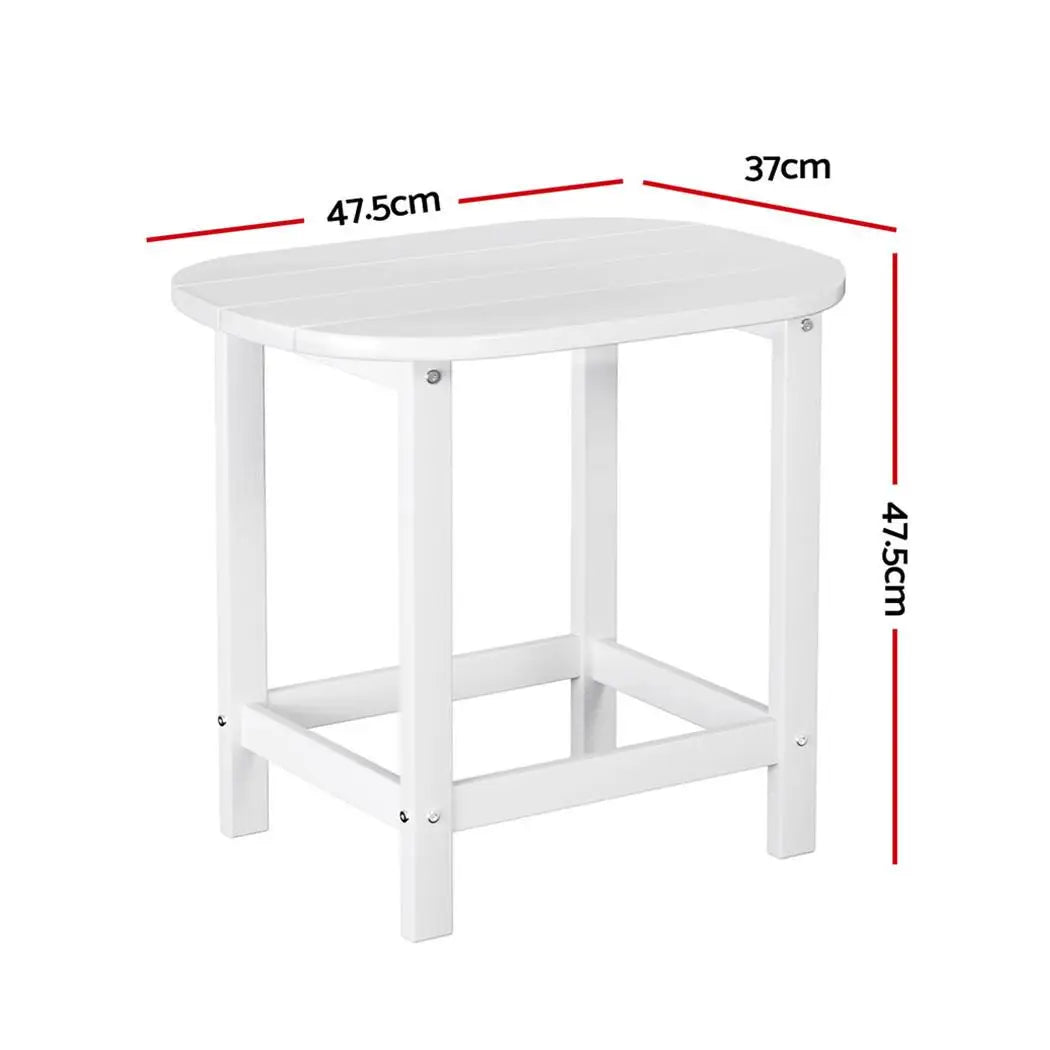 OEM HDPE Outdoor Side Table Weather Resistant White 47.5x37x47.5cm