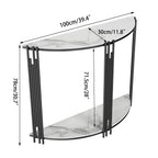 OEM Console Table Half Moon Sintered Stone Top White