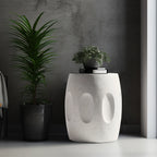 OEM Side Table Lightweight Concrete Faux Terrazzo White