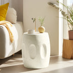 OEM Side Table Lightweight Concrete Faux Terrazzo White