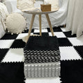 OEM Plush EVA Foam Interlocking Play Mat Floor Tiles Black White 30x30x1cm 20 Pack