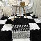 OEM Plush EVA Foam Interlocking Play Mat Floor Tiles Black White 30x30x1cm 20 Pack