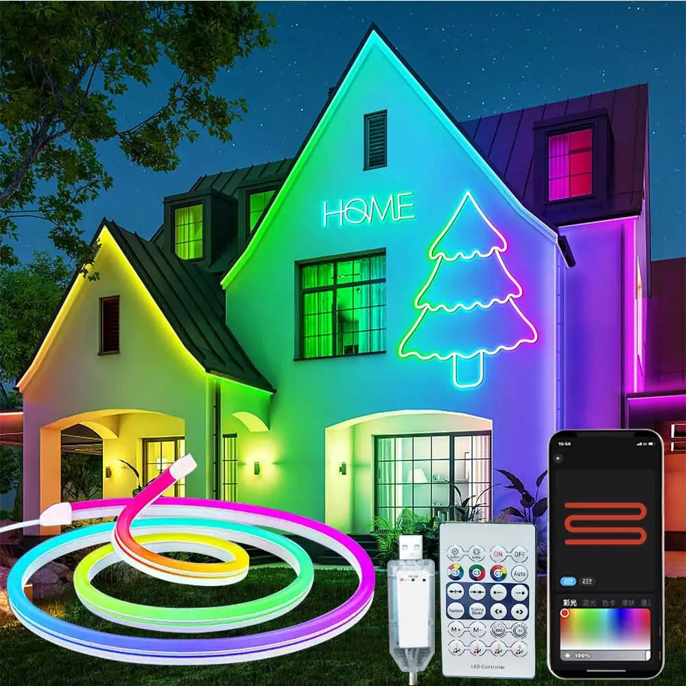 OEM Smart RGBIC Neon LED Strip Light Bluetooth Music Waterproof 3m