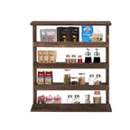 OEM Floating Shelf Wooden 4-Tier Dark Brown