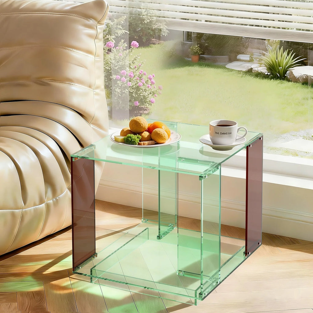 OEM Record Player Table 2-Tier Acrylic Open Storage Shelf
