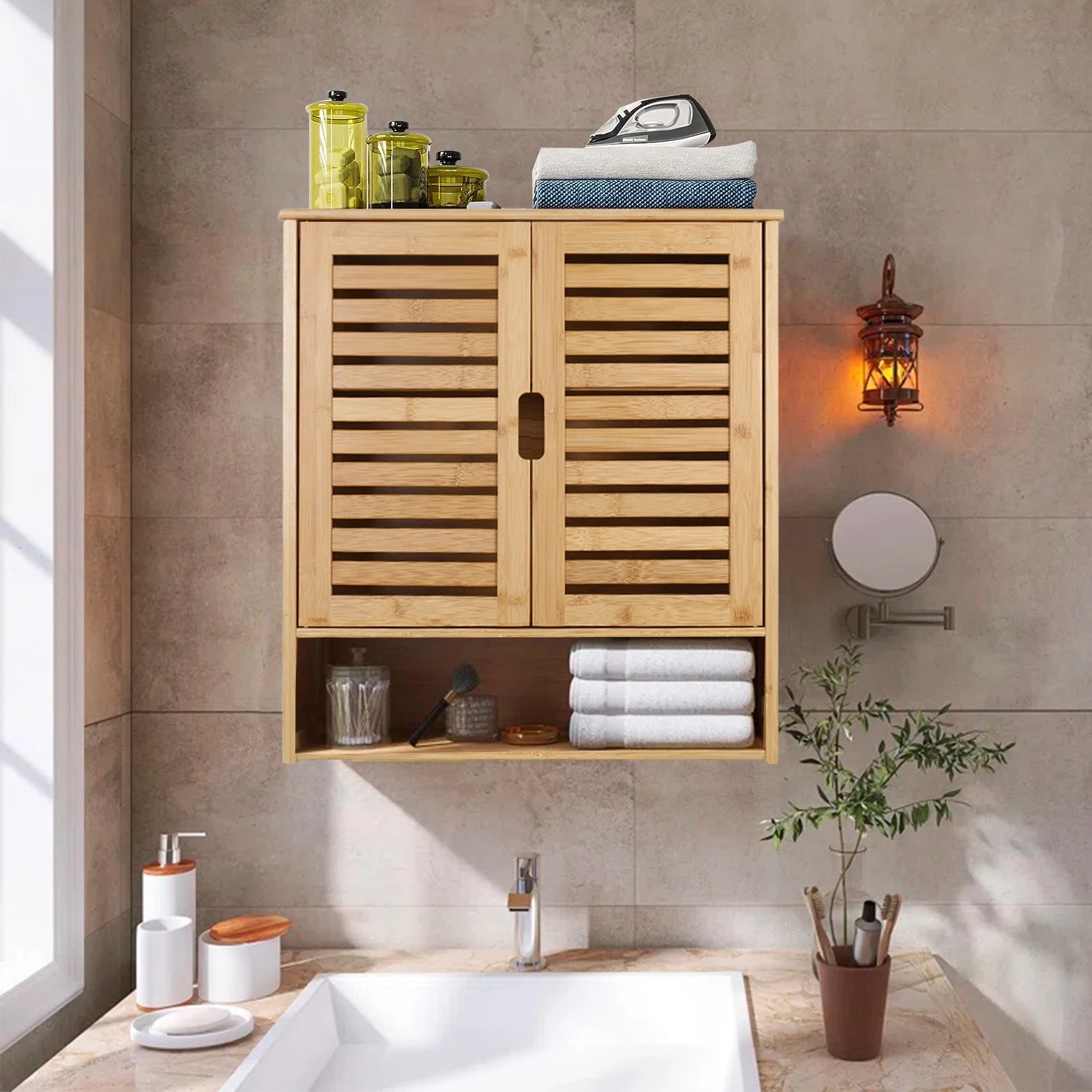 Bathroom Cabinet Shelf - Wall Mounted - Bamboo