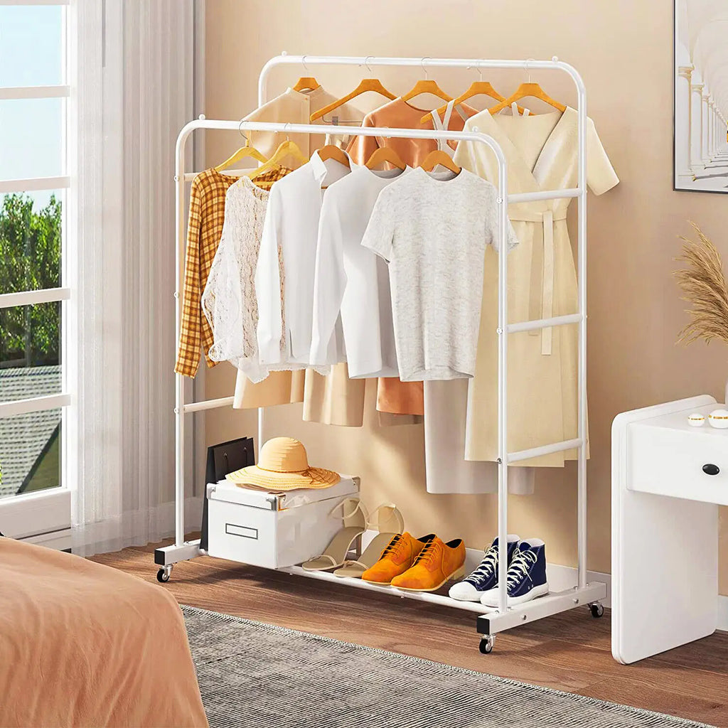 OEM Clothes Rack Rolling Shoe Storage White