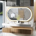 OEM Bathroom Mirror Oval LED Anti-Fog Gold