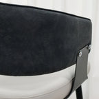 OEM Dining Chairs Microfiber Leather Upholstered Black