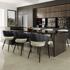 OEM Dining Chairs Microfiber Leather Wide Cushioned Seat Upholstered