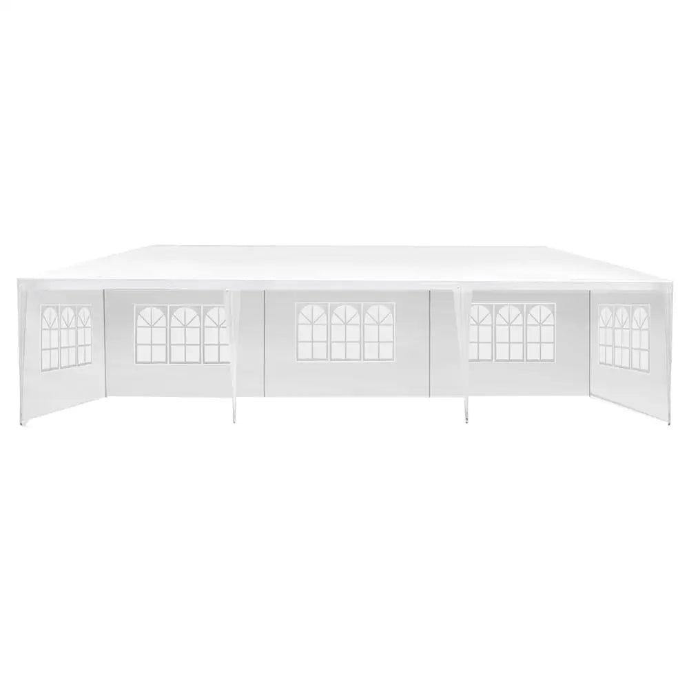 OEM Outdoor Marquee Gazebo Party Tent with 5 Removable Window Side Panels Steel Frame White 3x9m