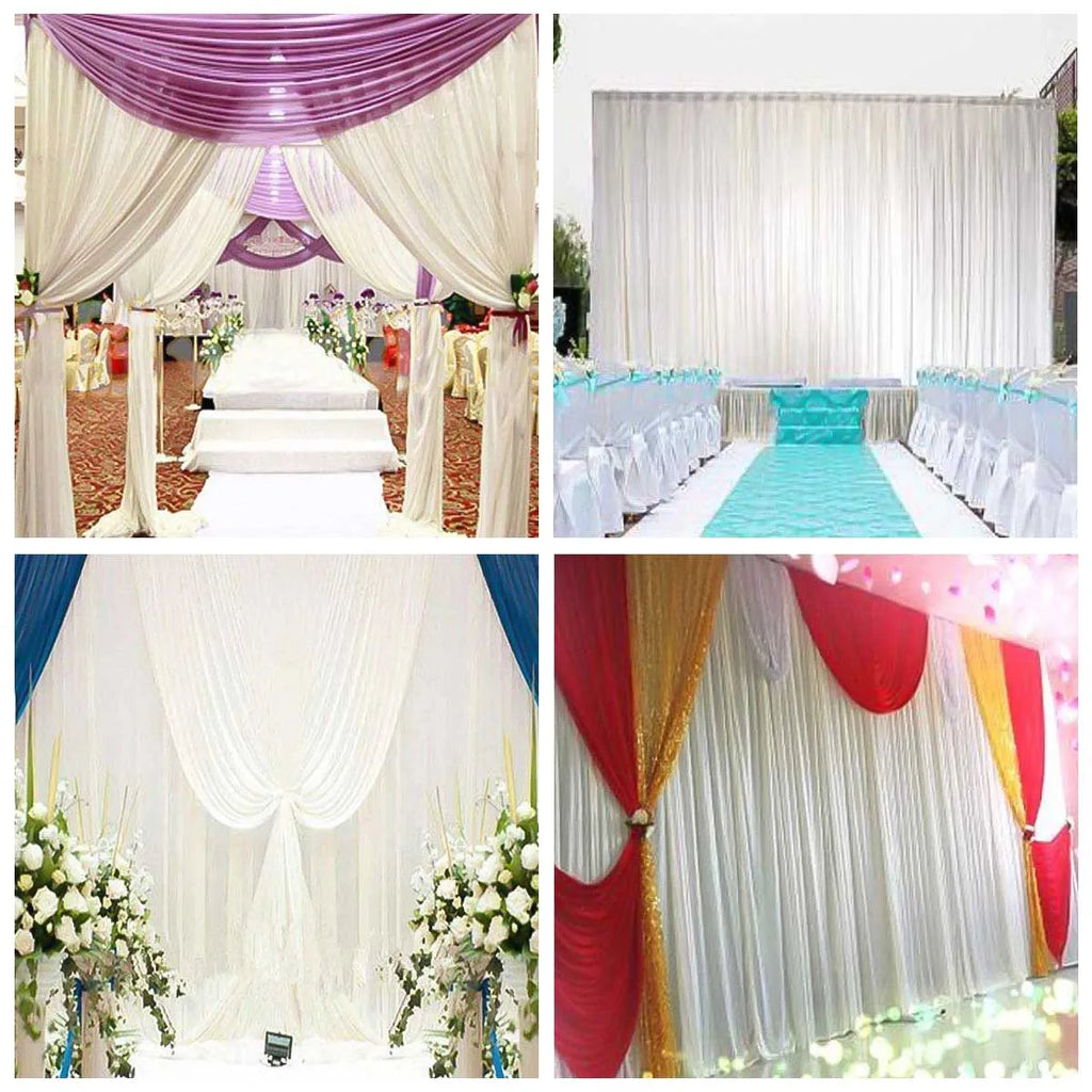 OEM Wedding Backdrop Curtain Large Event Draping White 600x300CM