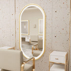 OEM Bathroom Mirror Oval LED Anti-Fog Gold