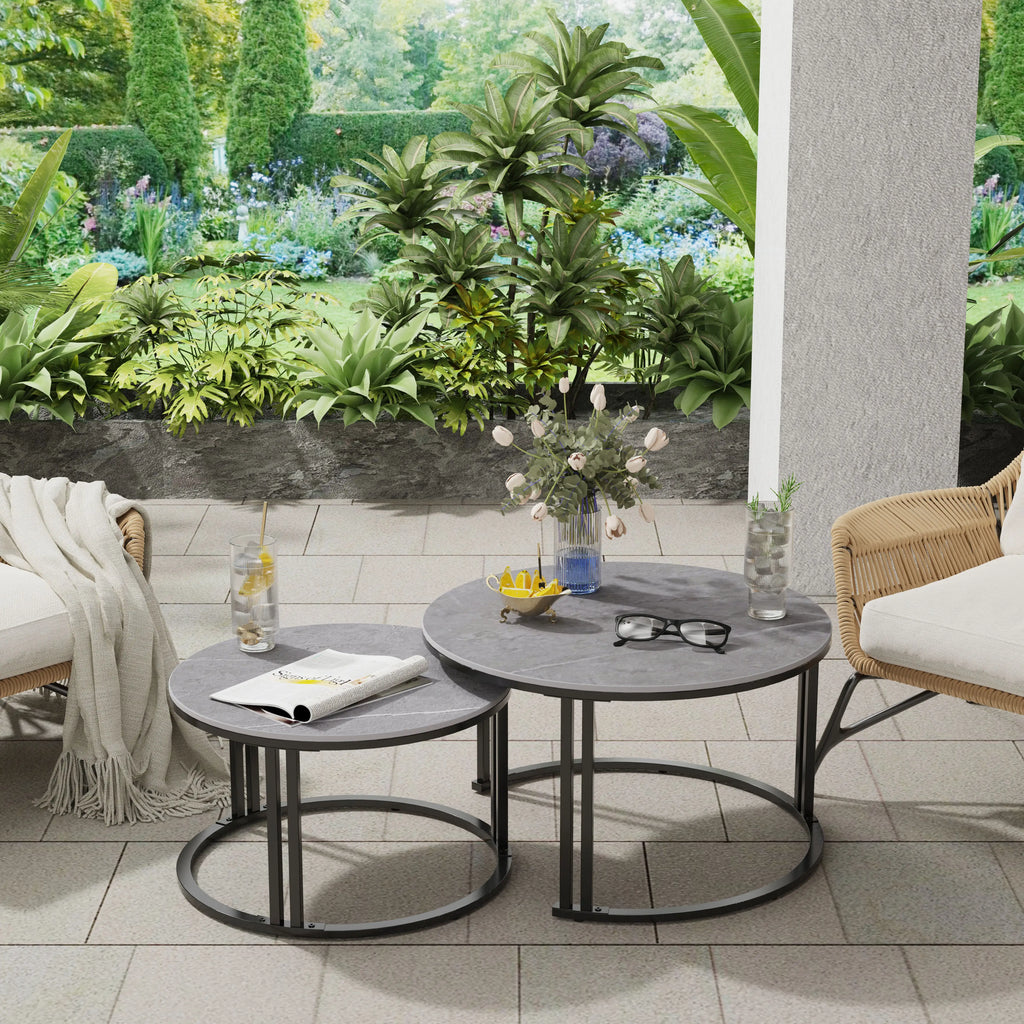 Coffee Table Set - Sintered Stone - Dark Grey