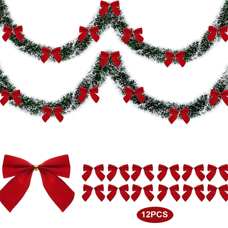 OEM Christmas Tinsel Ribbon Garland PVC Red 2m