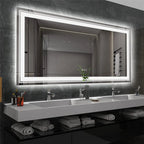 OEM Bathroom Mirror Wide LED Silver