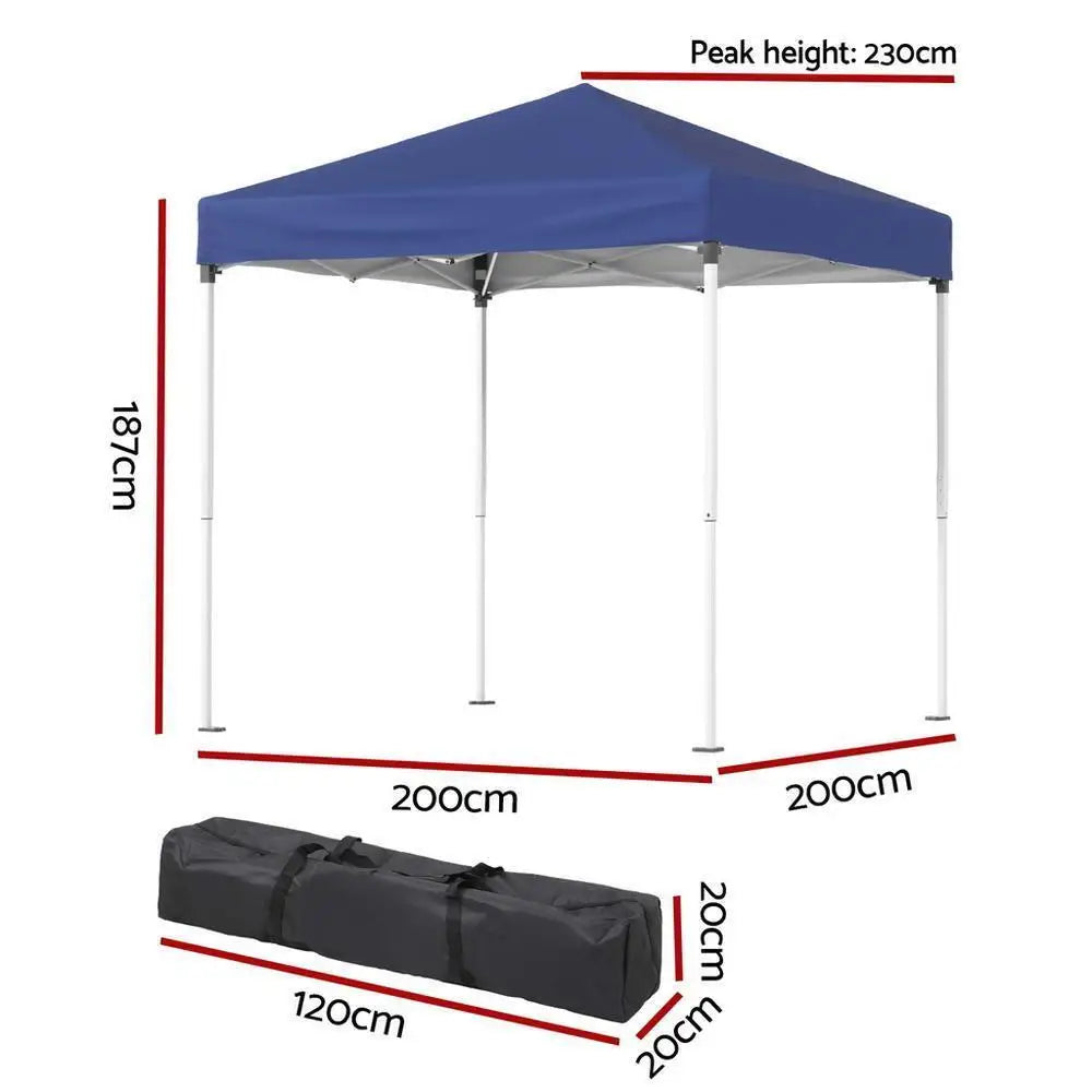 OEM Pop Up Gazebo Adjustable Outdoor Canopy Blue 2x2m