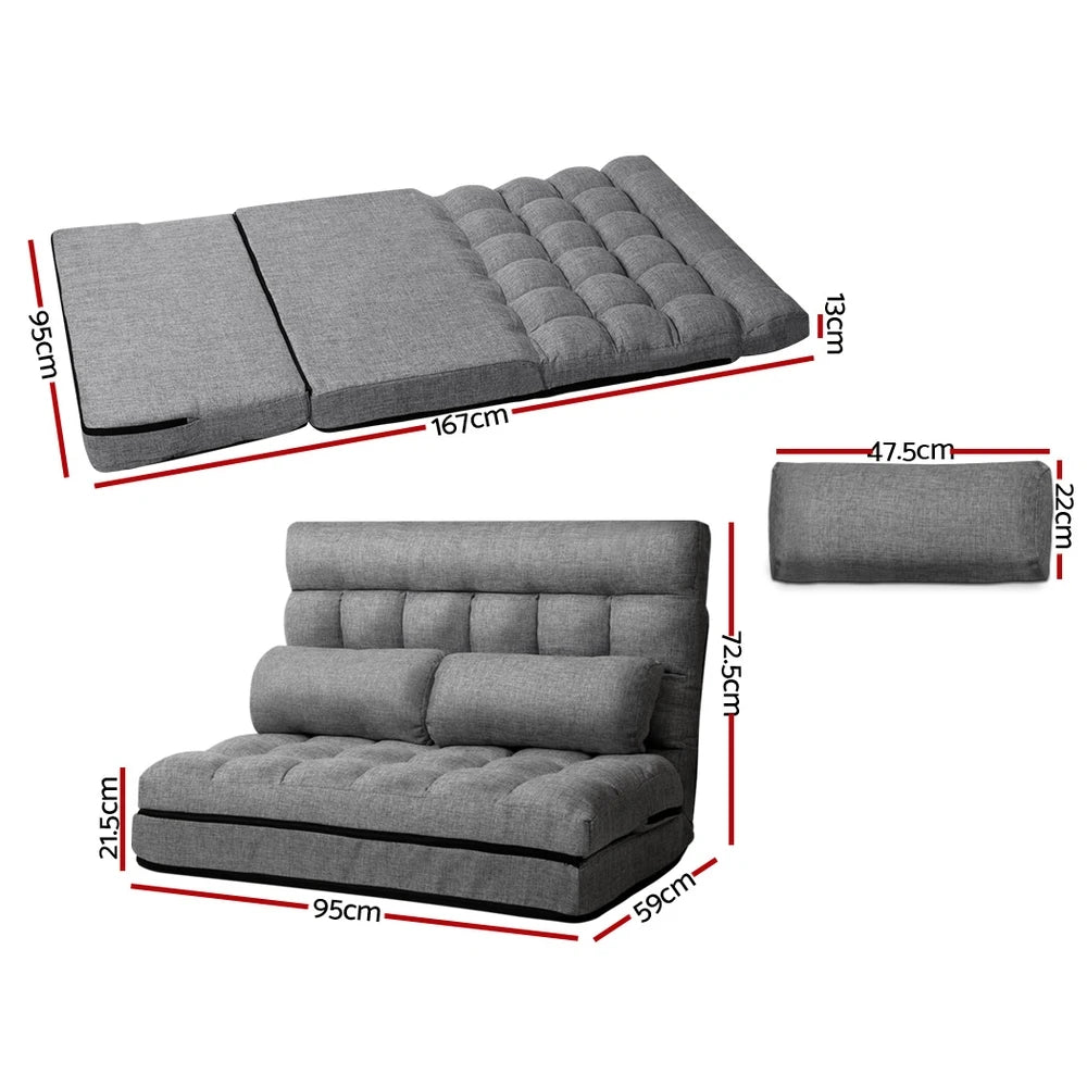 OEM Sofa Bed 2-Seater Convertible Grey