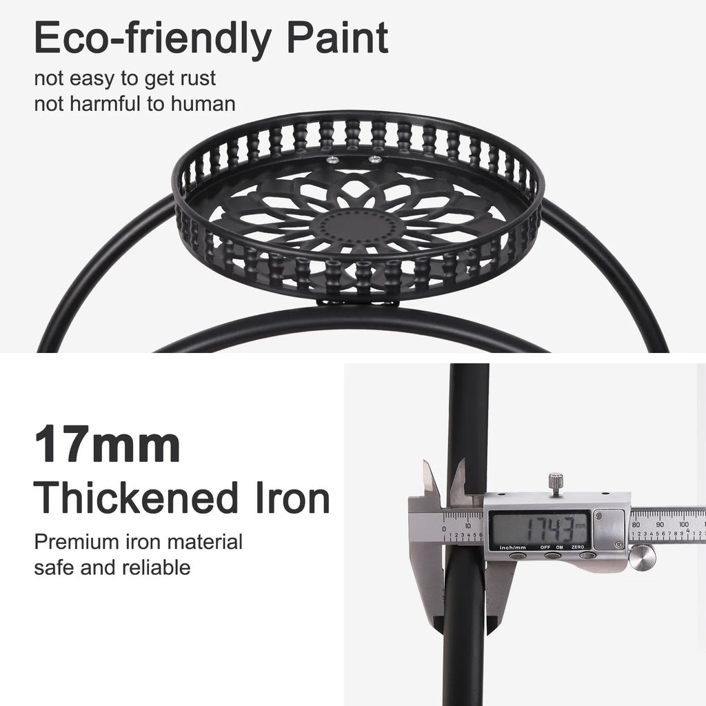 OEM Plant Stand Balcony Wheels Black 72.5x32.5x78.5CM