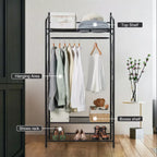 OEM Clothes Rack Heavy Duty Metal Frame Hanging Rail Black