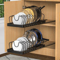 OEM Pull-Out Pots Pans Organiser Sliding Cabinet Storage Rack 2 Pack 42.3x21cm