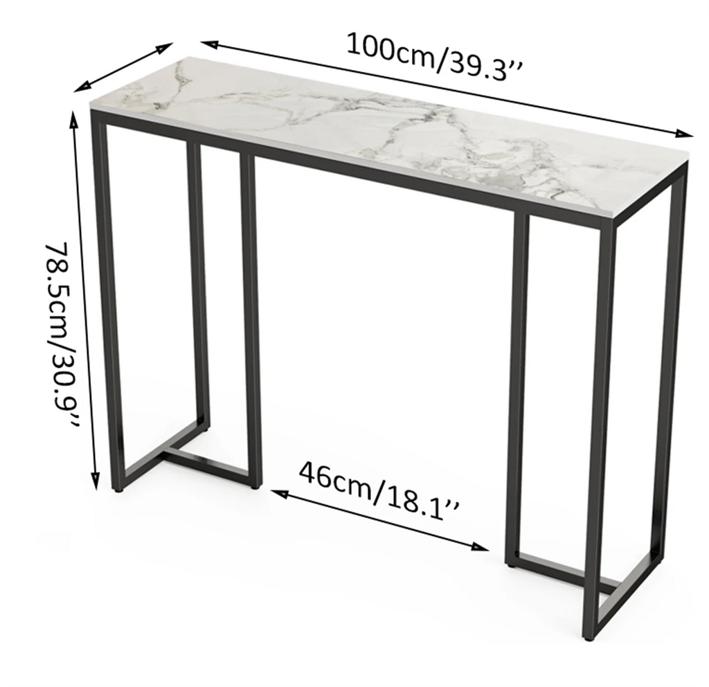 OEM Console Table Marble Accent White Marble 100x30x78.5CM