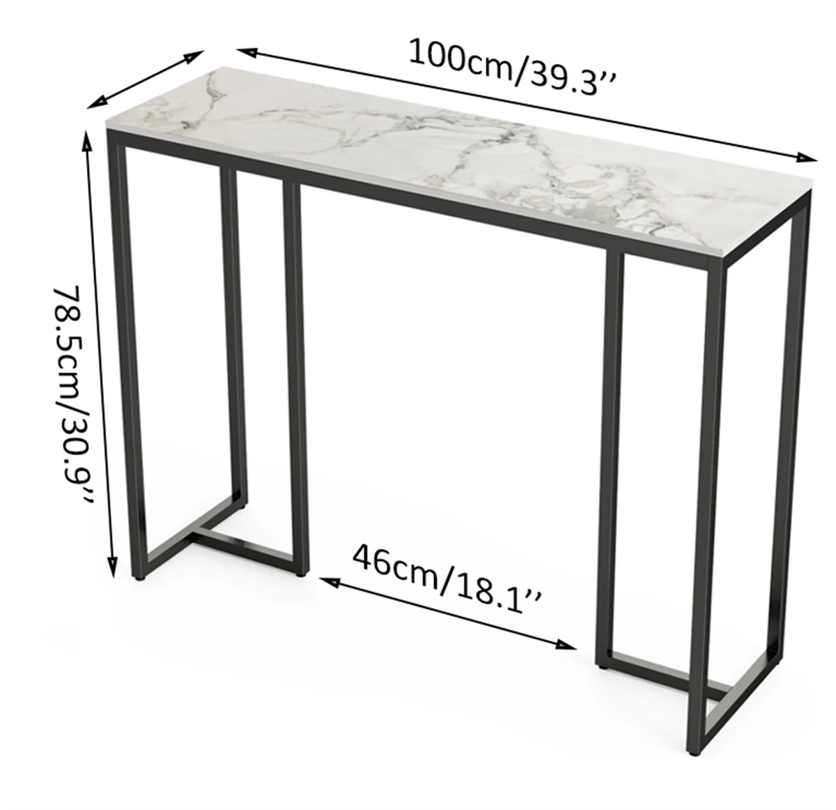 OEM Console Table Marble Accent White Marble 100x30x78.5CM