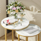 OEM Nesting Coffee Tables 2-Tier Gold & White