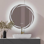 OEM Bathroom Mirror Round LED Backlit Silver