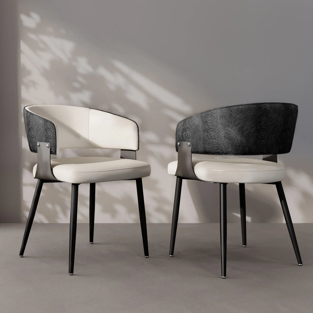 OEM Dining Chairs Microfiber Leather Upholstered Black