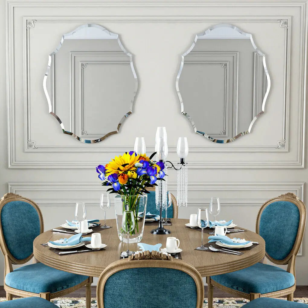 OEM Wall Mirror Asymmetrical Decorative Silver