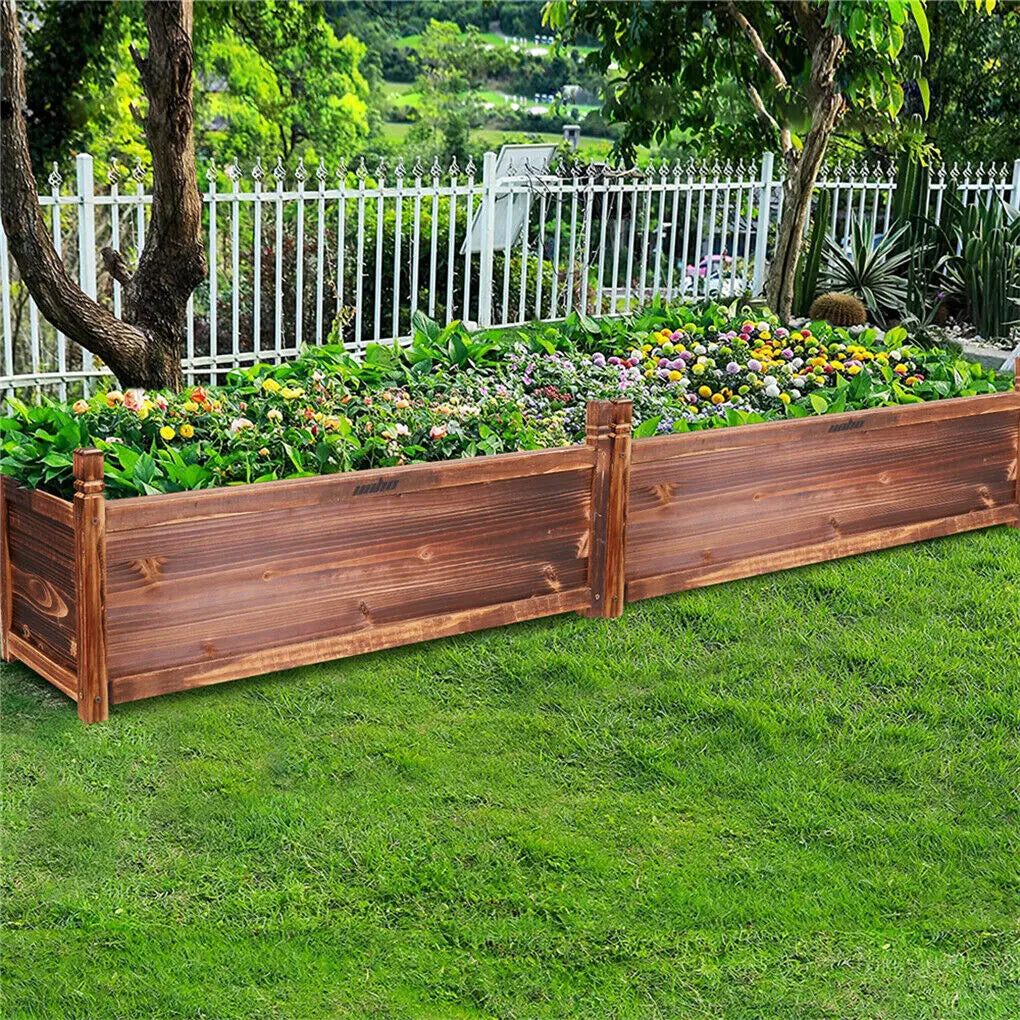 OEM Raised Planter Box Wooden Natural Wood