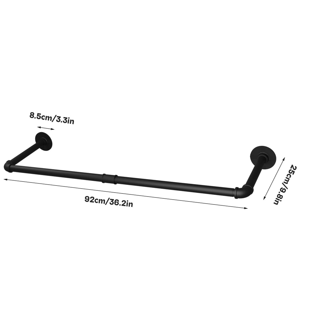 OEM Clothes Rack Wall Mounted Garment Hanging Rod Black