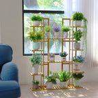 OEM Plant Stand 9-Tier Bamboo Organizer Light Oak