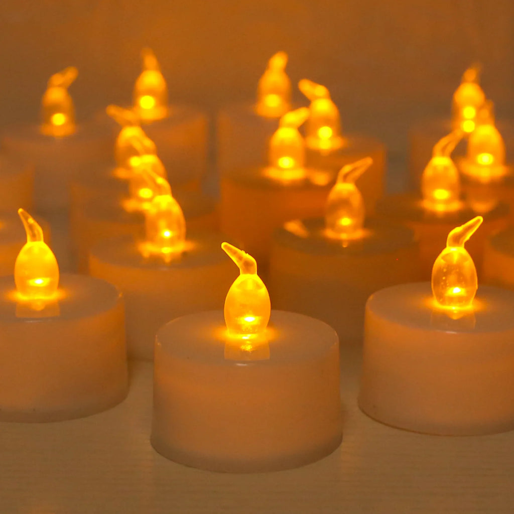 OEM OEM Flameless LED Tealight Candles Flickering Warm Yellow 12/24 Pack