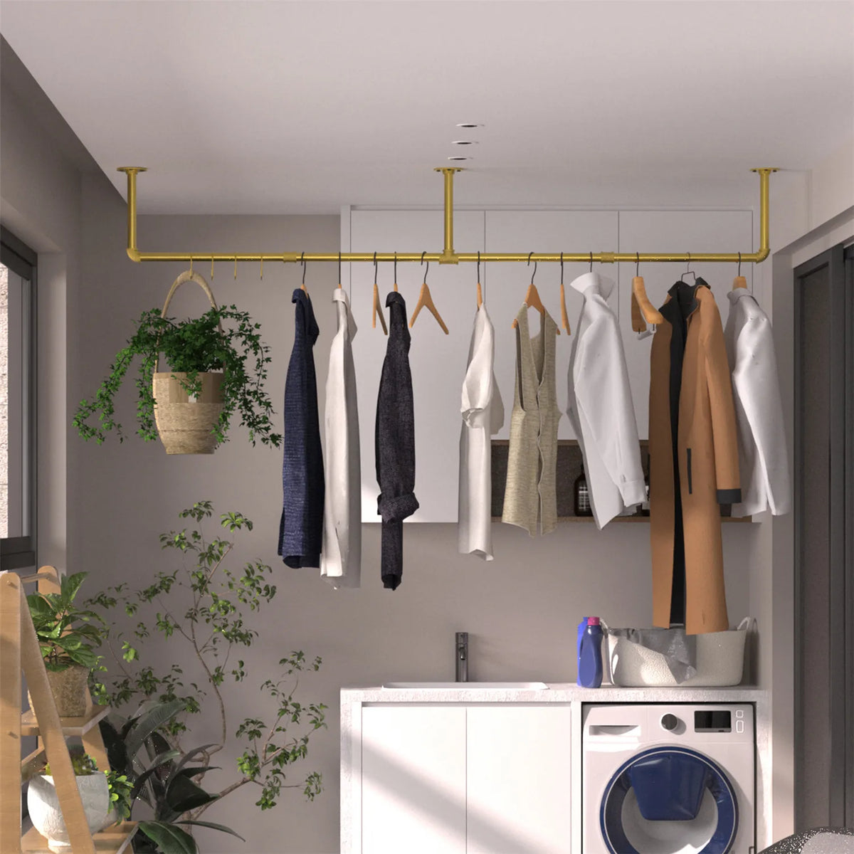 OEM Clothes Rack Wall Mounted Gold 180cm