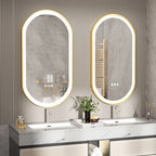 OEM Bathroom Mirror Oval LED Anti-Fog Gold