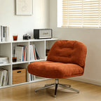 OEM Swivel Lounge Chair Cushioned Tufted Backrest Orange