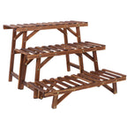 OEM Plant Display Rack 3-Tier Stepped Corner Dark Brown