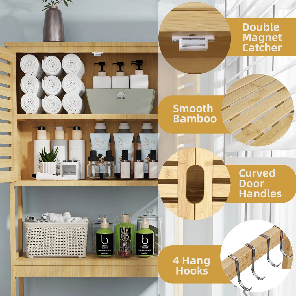 OEM Storage Cabinet Bamboo Design Natural Wood