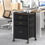 File Cabinet with 3 Drawers - Black