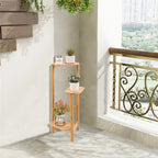 OEM Plant Stand 3-Tier Bamboo Shelf Corner Natural