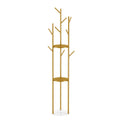 OEM Coat Stand Marble Base 2 Storage Shelves Gold