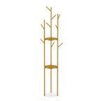 OEM Coat Stand Marble Base 2 Storage Shelves Gold