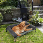 OEM Pet Bed Elevated Cooling Detachable Plush Bolster Gray Large