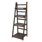 Plant Stand - 4-Tier Ladder Shelf - Wooden Design - Brown