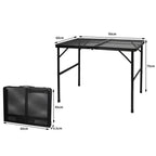 OEM Folding Grill Table Adjustable Height Steel Mesh Top Black 90 × 60 ×70cm