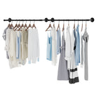 Industrial Pipe Clothes Rail – Wall Mounted - Black