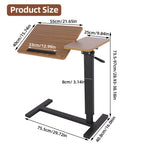 OEM Bedside Table Adjustable Height Wheels Black/Walnut